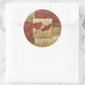 フローラ絵画と可視ブラシストローク ラウンドシール (バッグ)