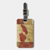 フローラ絵画と可視ブラシストローク ラゲッジタグ (正面縦)