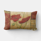 フローラ絵画と可視ブラシストローク ランバークッション (裏面)