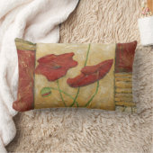 フローラ絵画と可視ブラシストローク ランバークッション (ブランケット)