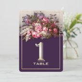 フローラ絵画のパーティーテーブル番号カード 招待状 (スタンド正面)