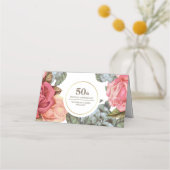 フローラ絵画の記念日のテーブル座席表 プレイスカード (裏面)