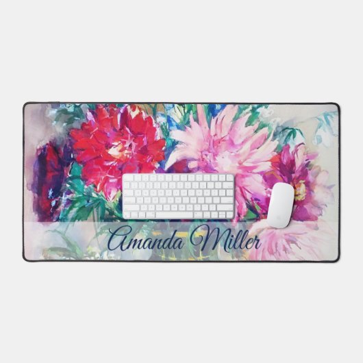 フローラ絵画パーソナライズされた デスクマット (キーボード&マウス)