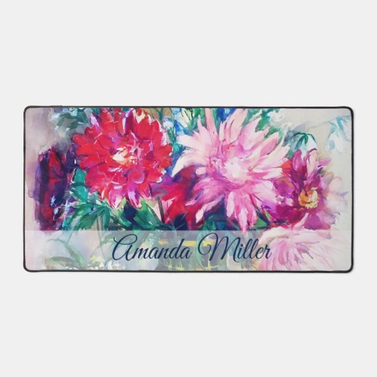 フローラ絵画パーソナライズされた デスクマット (正面)