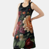 フローラ絵画ブーケの背景(暗) エプロン (インサイチュ)