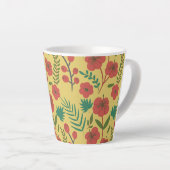 フローラ継ぎ目なし紅黄緑色 カフェラテマグ (右アングル)