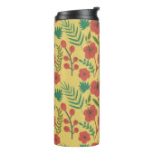 フローラ継ぎ目なし紅黄緑色 タンブラー (回転左)