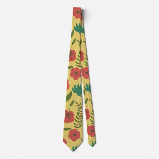 フローラ継ぎ目なし紅黄緑色 ネクタイ (正面)