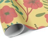 フローラ継ぎ目なし紅黄緑色 ラッピングペーパー (ロールコーナー)