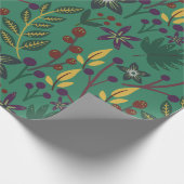 フローラ継ぎ目なし花緑 ラッピングペーパー (角)
