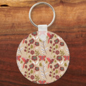 フローラ継ぎ目なし花鳥、蝶 キーホルダー (正面)