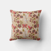 フローラ継ぎ目なし花鳥、蝶 クッション (裏面)