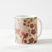 フローラ継ぎ目なし花鳥、蝶 コーヒーマグカップ (正面右)