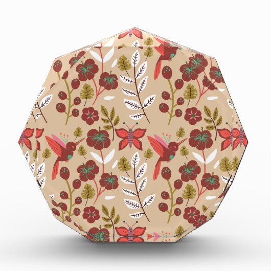 フローラ継ぎ目なし花鳥、蝶 フォトブロック (正面)