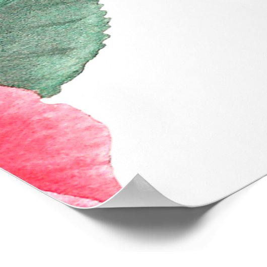 フローラ継ぎ目のない模様の赤い椿の花 ポスター (角)