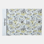 フローラ継ぎ目の大きなパーソナライズされた花 キッチンタオル (横)