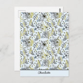 フローラ継ぎ目の大きなパーソナライズされた花 ポストカード (正面/裏面)