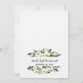 フローラ緑のアイボリーブライダルシャワー招待状 招待状 (裏面)
