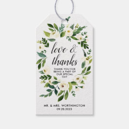 フローラ緑のヴィンテージ素朴結婚式の引き出物ラベル ギフトタグ