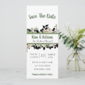 フローラ緑の日付の保存 招待状 (スタンド正面)