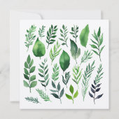 フローラ緑エレガントブライダルシャワー 招待状 (裏面)
