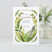フローラ緑ミニマル書道ブライダルシャワー 招待状 (スタンド正面)
