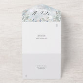 フローラ緑地カスケードエレガント冬の結婚式 オールインワン招待状 (外側)