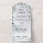 フローラ緑地カスケードエレガント冬の結婚式 オールインワン招待状 (内側)