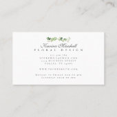 フローラ緑水彩カスタムルックリボン 名刺 (裏面)