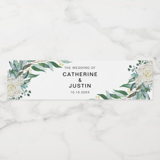 フローラ緑結婚のイベントすべての文字編集可能 ペットボトルラベル (シングルラベル)