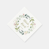 フローラ緑結婚リース スタンダードカクテルナプキン (角)