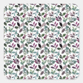 フローラ緑色水の色パターン大事な行事 スクエアシール (正面)