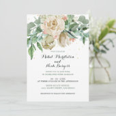 フローラ緑葉中性カラーエレガントバラ 招待状 (スタンド正面)
