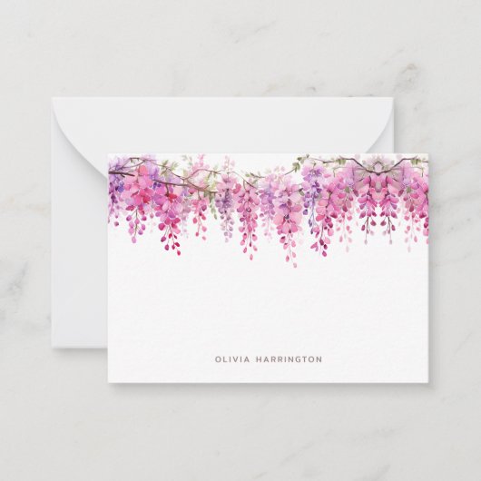 フローラ緑豊かな葉藤の水彩ミニ ノートカード (正面)