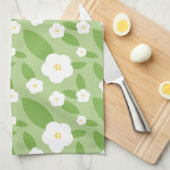 フローラ緑 キッチンタオル (四つ折り)