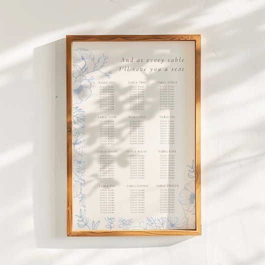 フローラ線フランスの青結婚の座席表 ポスター
