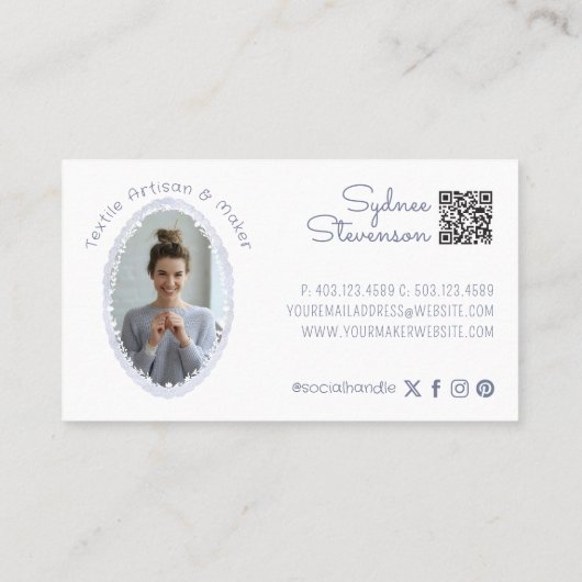 フローラ編み物手作りクロシェ職人の写真 名刺 (裏面)