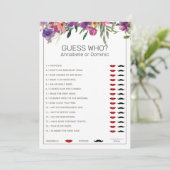 フローラ編集可能なブライダルシャワーゲーム 招待状 (スタンド正面)