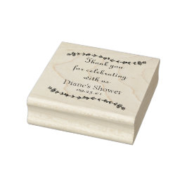 フローラ縁どありがとうゴム印 ラバースタンプ