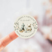 フローラ縁どとテディ・アクエカの好意シール ラウンドシール