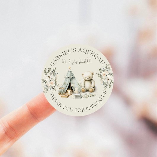 フローラ縁どとテディ・アクエカの好意シール ラウンドシール