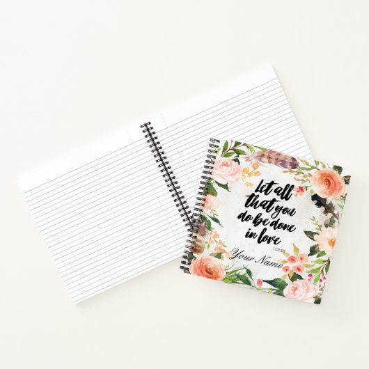 フローラ縁どのまわりにとバイブル感動的引用文 ノートブック (内部)