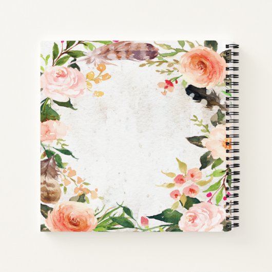 フローラ縁どのまわりにとバイブル感動的引用文 ノートブック (裏面)