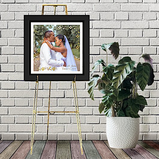 フローラ縁どのカスタム写真 箔ポスター