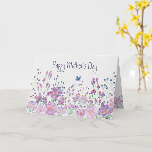 フローラ縁どの母の日 カード (黄色い花)