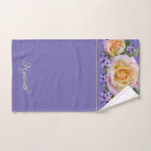 フローラ縁どの葉バラの縁 ハンドタオル (ハンドタオル)