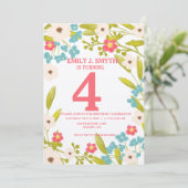 フローラ縁どガーデンキッズバースデーパーティー 招待状 (スタンド正面)