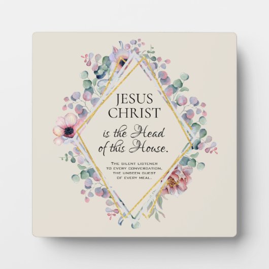 フローラ縁どキリスト教宗教引用文 フォトプラーク (正面)