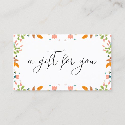 フローラ縁どギフト券テンプレート 名刺 (正面)