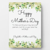 フローラ縁どグリーンハッピーマザーズデイ フォトプラーク (正面)